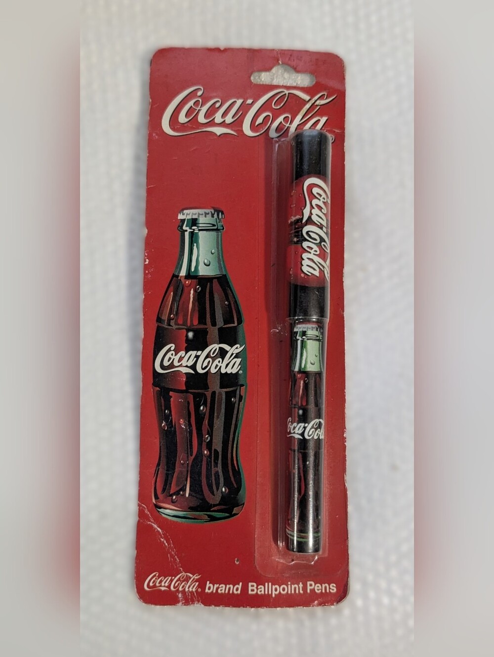 Coca Cola Black & Red Bottle-Themed Ballpoint Pen New Old Stock